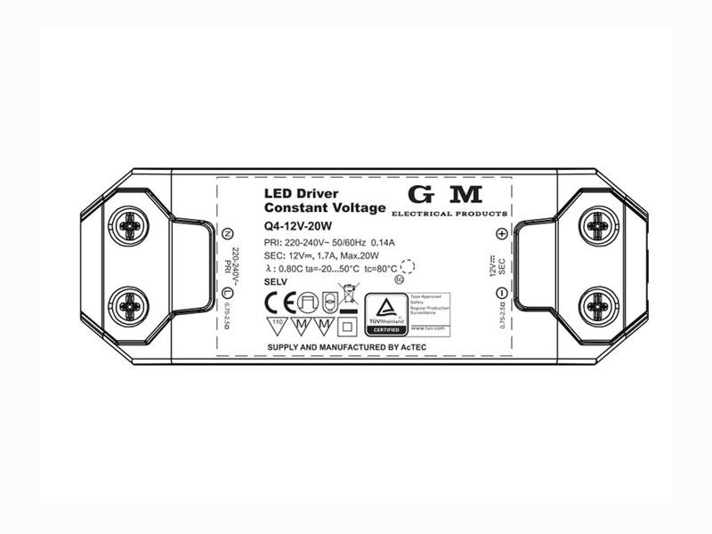 LED DRIVER CONSTANT VOLTAGE Q4-12V-20W