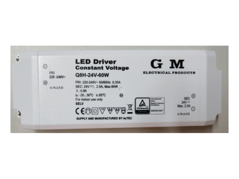 LED DRIVER CONSTANT VOLTAGE Q8H-24V-60W