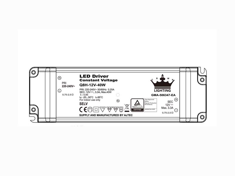 LED DRIVER CONSTANT VOLTAGE Q8H-12V-40W